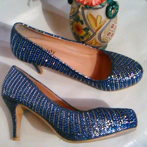 Mila Lady Shoes - Mila Lady Sparkly Blue Heels